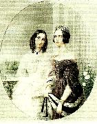 maria rohl drottning josefinf till vanster btillsammans med sin svagerska prinsessan eugenie oil painting